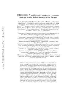 ISLES 2022: A multi-center magnetic resonance imaging stroke lesion
  segmentation dataset