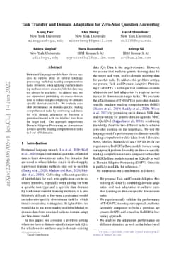 Task Transfer and Domain Adaptation for Zero-Shot Question Answering