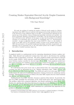 Counting Markov Equivalent Directed Acyclic Graphs Consistent with
  Background Knowledge