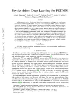 Physics-driven Deep Learning for PET/MRI