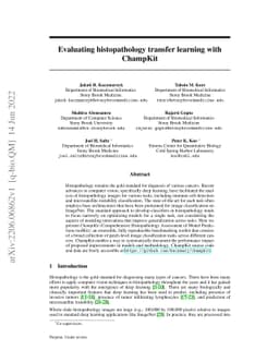 Evaluating histopathology transfer learning with ChampKit