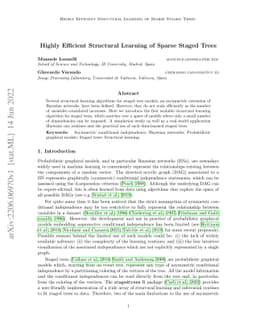 Highly Efficient Structural Learning of Sparse Staged Trees