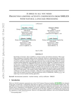 A smile is all you need: Predicting limiting activity coefficients from
  SMILES with natural language processing