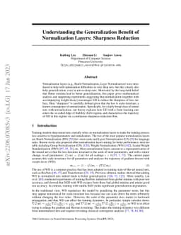 Understanding the Generalization Benefit of Normalization Layers:
  Sharpness Reduction