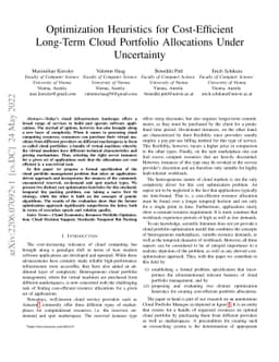 Optimization Heuristics for Cost-Efficient Long-Term Cloud Portfolio
  Allocations Under Uncertainty