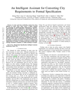 An Intelligent Assistant for Converting City Requirements to Formal
  Specification