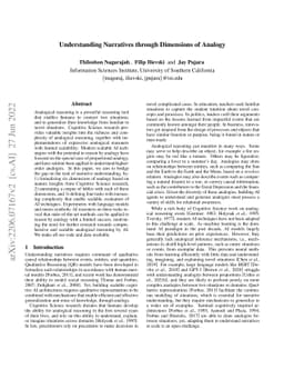 Understanding Narratives through Dimensions of Analogy
