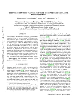Frequency-centroid features for word recognition of non-native English
  speakers