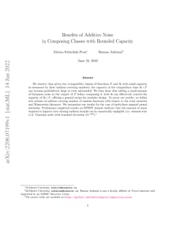 Benefits of Additive Noise in Composing Classes with Bounded Capacity