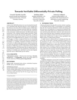 Towards Verifiable Differentially-Private Polling