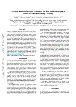 Accurate Emotion Strength Assessment for Seen and Unseen Speech Based on
  Data-Driven Deep Learning