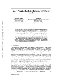 Query-Adaptive Predictive Inference with Partial Labels