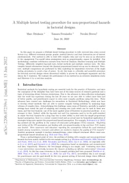 A Multiple kernel testing procedure for non-proportional hazards in
  factorial designs
