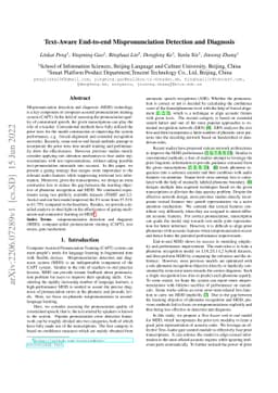 Text-Aware End-to-end Mispronunciation Detection and Diagnosis