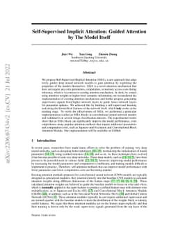 Self-Supervised Implicit Attention: Guided Attention by The Model Itself