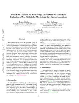 Towards ML Methods for Biodiversity: A Novel Wild Bee Dataset and
  Evaluations of XAI Methods for ML-Assisted Rare Species Annotations
