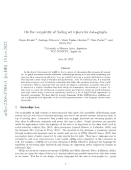 On the complexity of finding set repairs for data-graphs