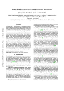 End-to-End Voice Conversion with Information Perturbation