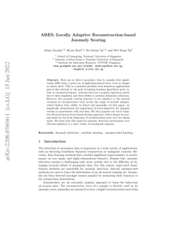 ARES: Locally Adaptive Reconstruction-based Anomaly Scoring