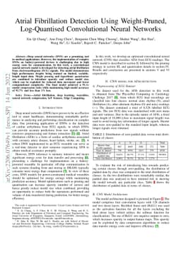 Atrial Fibrillation Detection Using Weight-Pruned, Log-Quantised
  Convolutional Neural Networks