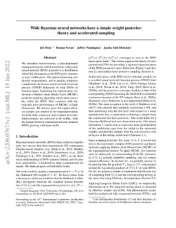 Wide Bayesian neural networks have a simple weight posterior: theory and
  accelerated sampling