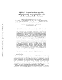 ELUDE: Generating interpretable explanations via a decomposition into
  labelled and unlabelled features