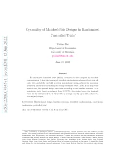 Optimality of Matched-Pair Designs in Randomized Controlled Trials