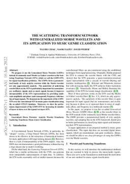The Scattering Transform Network with Generalized Morse Wavelets and Its
  Application to Music Genre Classification