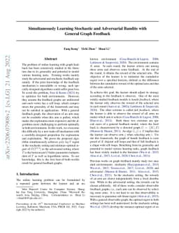 Simultaneously Learning Stochastic and Adversarial Bandits with General
  Graph Feedback