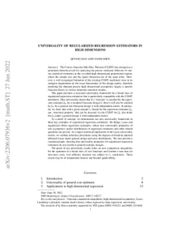 Universality of regularized regression estimators in high dimensions
