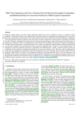 Multi-View Imputation and Cross-Attention Network Based on Incomplete
  Longitudinal and Multimodal Data for Conversion Prediction of Mild Cognitive
  Impairment