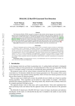 DIALOG-22 RuATD Generated Text Detection