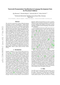 Nonwords Pronunciation Classification in Language Development Tests for
  Preschool Children