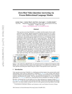 Zero-Shot Video Question Answering via Frozen Bidirectional Language
  Models