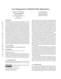 User Engagement in Mobile Health Applications