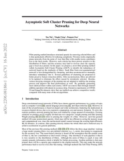 Asymptotic Soft Cluster Pruning for Deep Neural Networks