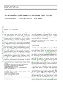 Deep Learning Architecture for Automatic Essay Scoring