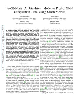 ProGNNosis: A Data-driven Model to Predict GNN Computation Time Using
  Graph Metrics