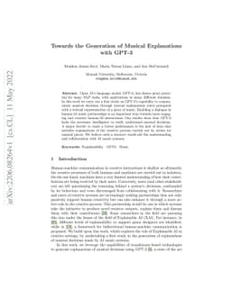 Towards the Generation of Musical Explanations with GPT-3