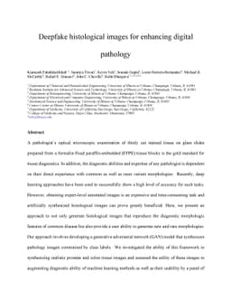 Deepfake histological images for enhancing digital pathology