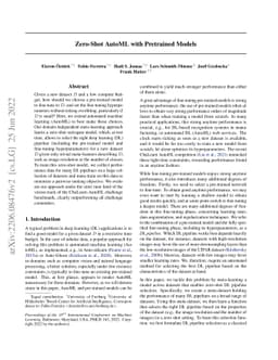 Zero-Shot AutoML with Pretrained Models