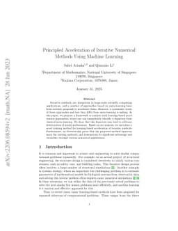 Principled Acceleration of Iterative Numerical Methods Using Machine
  Learning