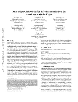 An F-shape Click Model for Information Retrieval on Multi-block Mobile
  Pages