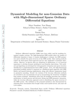Dynamical Modeling for non-Gaussian Data with High-dimensional Sparse
  Ordinary Differential Equations