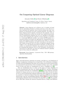 On Computing Optimal Linear Diagrams