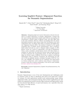 Learning Implicit Feature Alignment Function for Semantic Segmentation