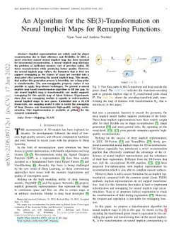 An Algorithm for the SE(3)-Transformation on Neural Implicit Maps for
  Remapping Functions