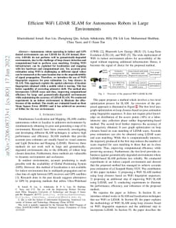 Efficient WiFi LiDAR SLAM for Autonomous Robots in Large Environments