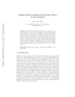 Reinforcement Learning for Economic Policy: A New Frontier?