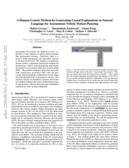 A Human-Centric Method for Generating Causal Explanations in Natural
  Language for Autonomous Vehicle Motion Planning